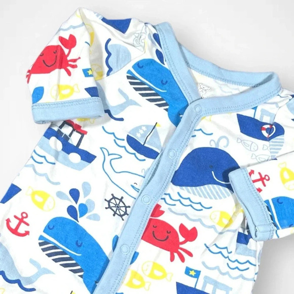 4/$20 Koala  Baby Whale Print Sleeper/Footie - Picture 2 of 5